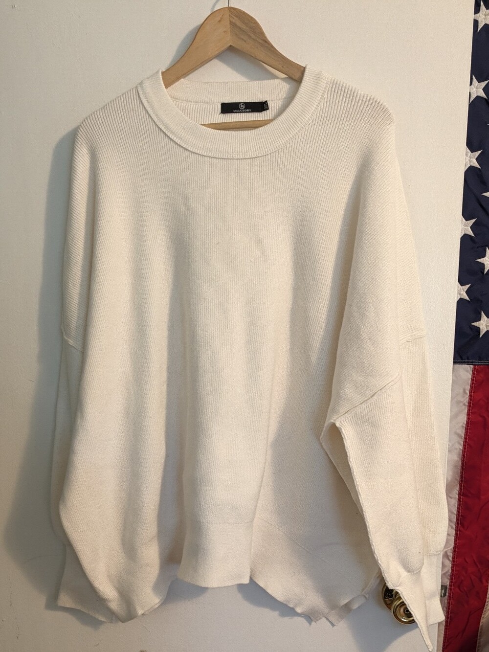 Women's Cream Cowlneck Sweater - Relaxed Knit